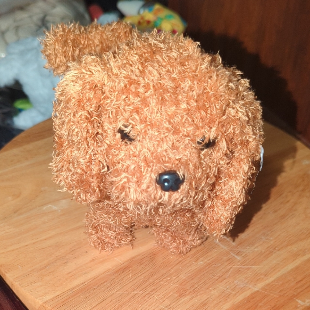 Walking Barking Fluffy Brown Plush Dog Toy